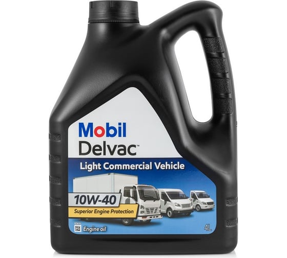 Моторное масло Mobil Delvac Light Commercial Vehicle, полусинтет, 10W-40, 4 л 153745
