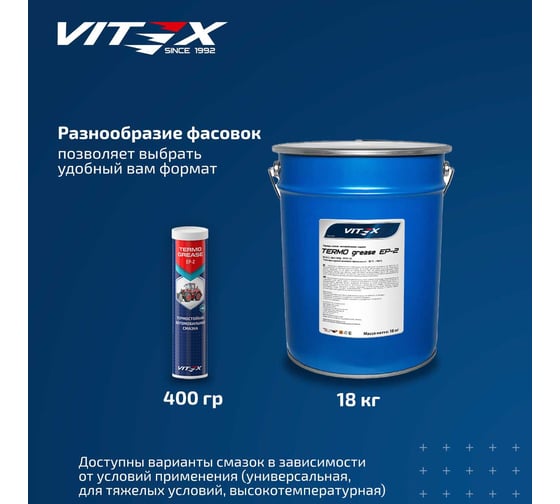 Смазка автомобильная VITEX Blue Grease синяя в тубе 400 г V904018