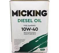 Моторное масло Micking Diesel Oil PRO1 10W-40 синтетическое API CJ-4/CI-4/CH-4 ACEA E7 A3/B3 для дизельных двигателей 6 л M1135