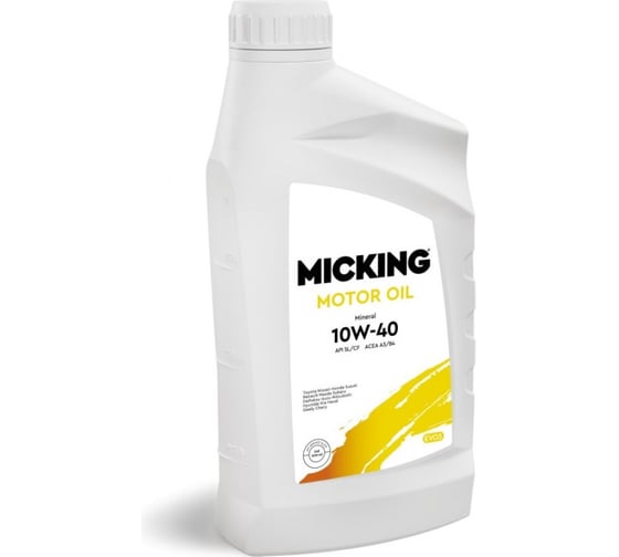 Моторное масло Micking Gasoline Oil MG3 10W-40 минеральное API SL для бензиновых двигателей 1 л M2172 1