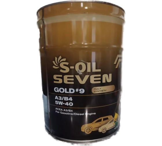 Моторное масло S-OIL SEVEN GOLD #9 A3/B4 5W-40 синтетика 20L E108223