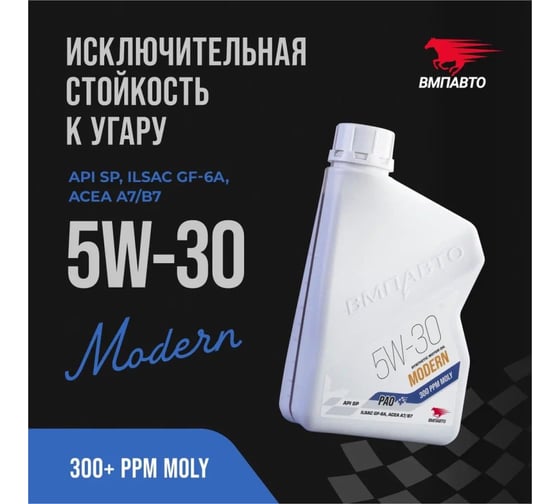 Моторное масло ВМПАВТО Modern 5w30 (A7/B7, GF-6A, SP), канистра 1 л 9275