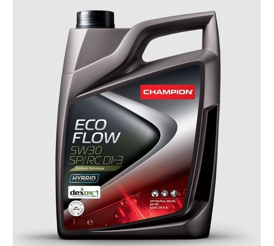 Моторное масло CHAMPION ECO FLOW 5W20 SP/ RC D1-3, 4 л 1050539 1