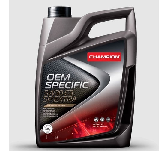 Автомобильное синтетическое моторное масло CHAMPION OEM SPECIFIC 5w-30 SP EXTRA премиум класса 1 литр, Бельгия, автомасло для бензиновых и дизельных двигателей машины 1049361