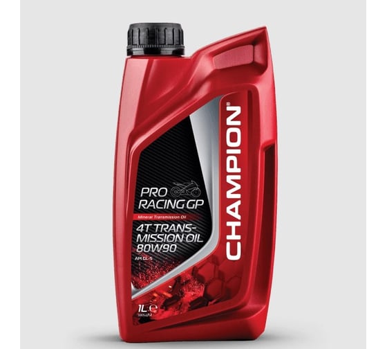 Минеральное трансмиссионное масло CHAMPION PRORACING GP 4T TRANSMISSION OIL 80W90, 1 л 8232756