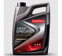 Автомобильное моторное масло CHAMPION OEM SPECIFIC 5w30 C3 RN премиум класса 5 литров, Бельгия, автомасло для бензиновых и дизельных двигателей машины 1043879