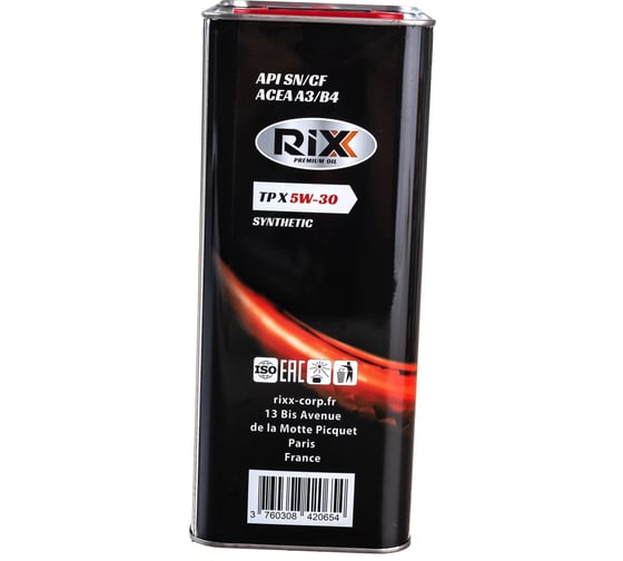 Моторное масло RIXX синт TP X 5W-30 SN/CF А3/В4 4л RX0012TPX
