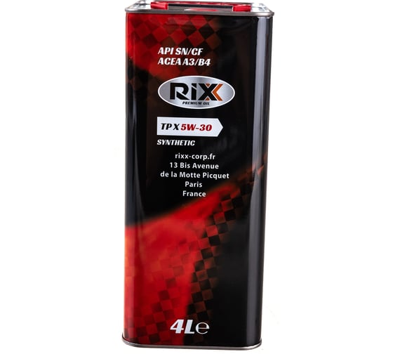 Моторное масло RIXX синт TP X 5W-30 SN/CF А3/В4 4л RX0012TPX