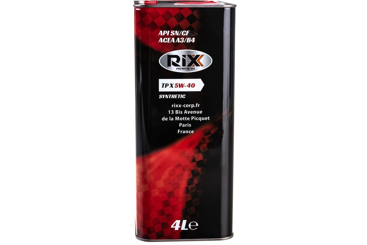 Моторное масло RIXX синт TP X 5W-40 SN/CF 4 л новая банка RX0007TPX ...