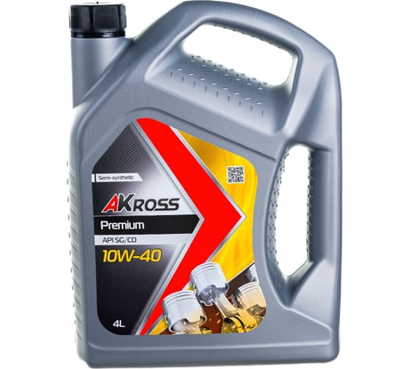 Моторное масло AKross PREMIUM полусинтетическое, 10W-40, SG/CD, 4 л AKS0007MOS