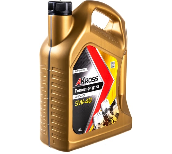 Моторное масло AKross PREMIUM PROGRESS синтетическое, 5W-40, SL/CF, 4 л AKS0013MOF