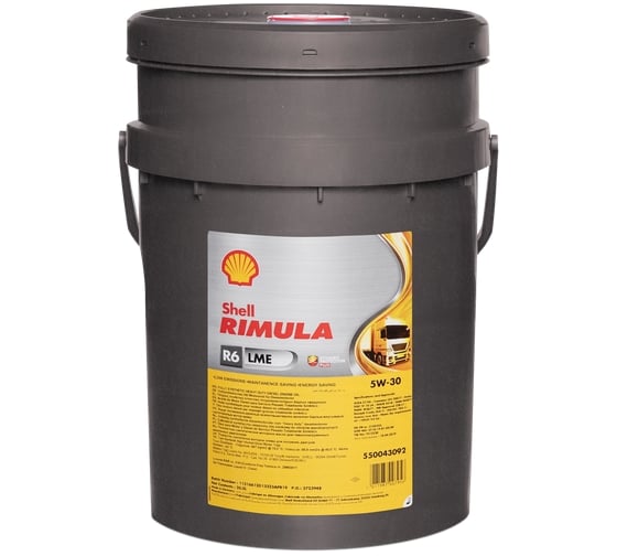 Масло Shell Rimula R6 LME 5W-30, 20 л 550043092