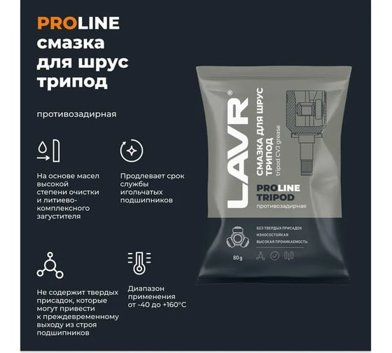 Смазка для ШРУС LAVR Tripod PROline, 80 г Ln3540