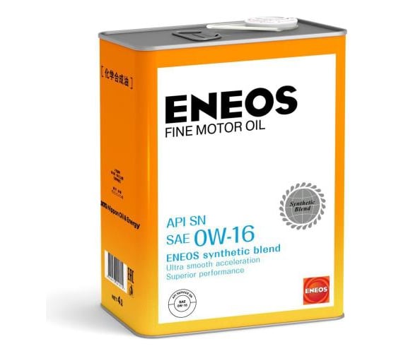 Моторное масло ENEOS FINE MOTOR OIL SN 0W-16 4л 4943589135342 1
