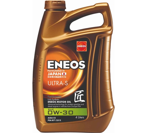Моторное масло ENEOS Ultra S 0W30 C2 4л EU0023301N