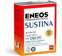 Моторное масло ENEOS SUSTINA SN 0W-20 4л 4943589134628
