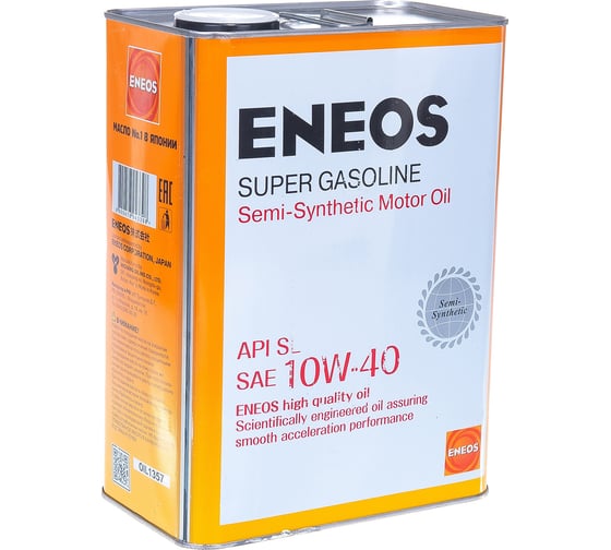 Моторное масло ENEOS SL полусинтетика 10W40 4л oil1357