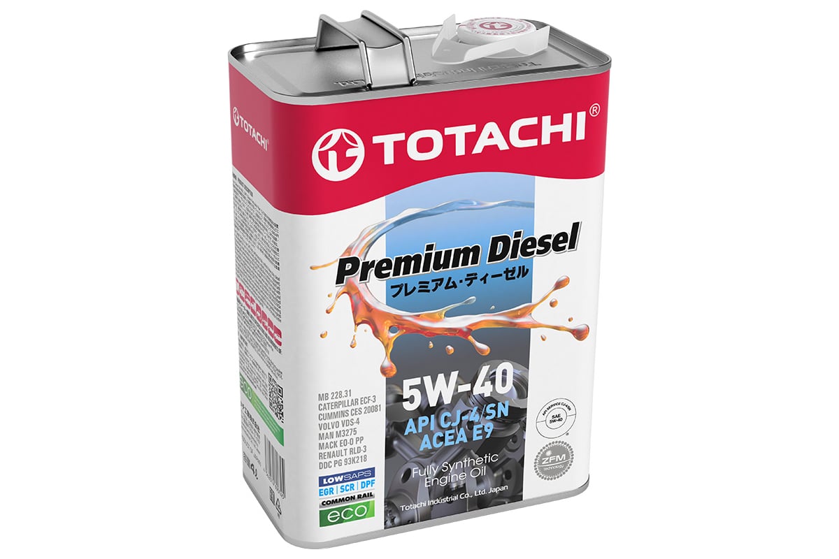 Моторное масло TOTACHI Premium Diesel Fully Synthetic CJ-4/SN 5W-40 4л ...