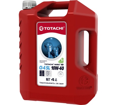 Моторное масло TOTACHI NIRO HD Semi-Synthetic API CI-4/SL, 10W-40, пласт., 4 л 4589904927362