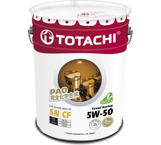 Моторное масло TOTACHI Grand Racing Fully Synthetic SN/CF, 5W-50, 20 л 4562374690714 1