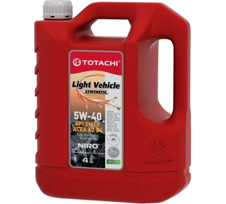 Моторное масло Totachi NIRO LV Synthetic API SP, SN PLUS, SN/CF, ACEA A3/B4 5W-40 4л 19804