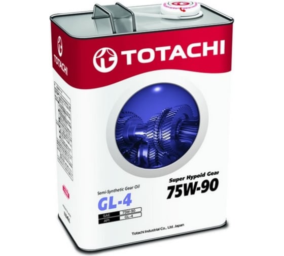 Трансмиссионное масло TOTACHI Super Hypoid Gear Oil Semi-Synthetic 75W-90, GL-4, 4 л 4562374692220 1