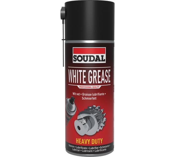 Белое смазочное масло с ПТФЭ тефлон Soudal WHITE GREASE, 400 мл 119706