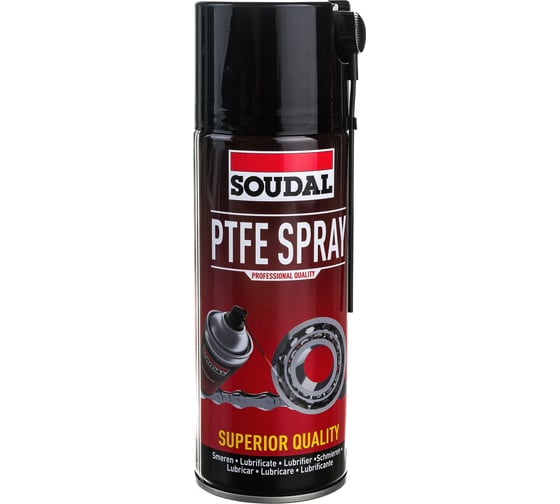 Смесь минерального масла с ПТФЭ тефлон Soudal PTFE SPRAY, 400 мл 119705 1