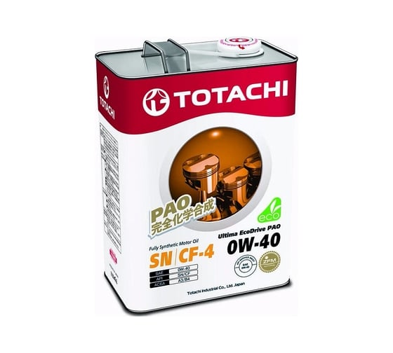 Моторное масло TOTACHI Ultima EcoDrive PAO синтетика, SN/CF, 0W-40, 4 л 4562374698543