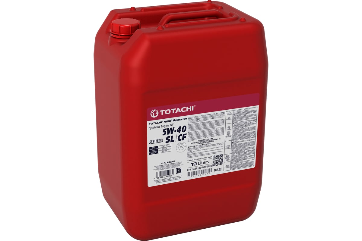 Моторное масло TOTACHI NIRO Optima PRO Synthetic 5w-40, SL/CF, 19 л ...
