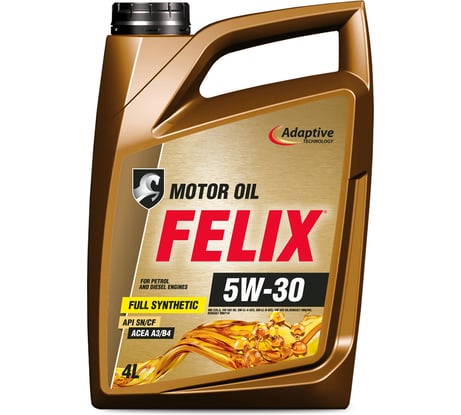 Масло моторное FELIX 5W-30 ACEA A3/B4, API SN/CF 4л 410000108