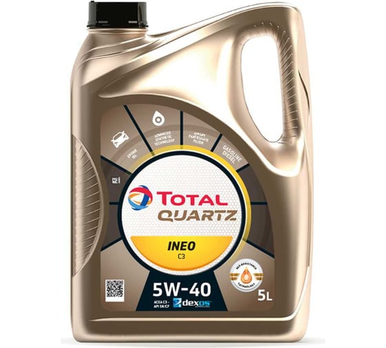 Масло для 4-х тактных двигателей TOTAL QUARTZ INEO C3 5W40 5L 213790