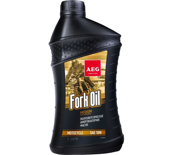Полусинтетическое амортизаторное масло для вилок мотоциклов AEG Lubricants AEG ForkOil 10W 1л 33623 1