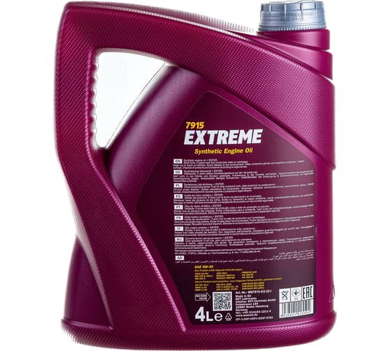 Синтетическое моторное масло MANNOL EXTREME 5W40 4 л 1021