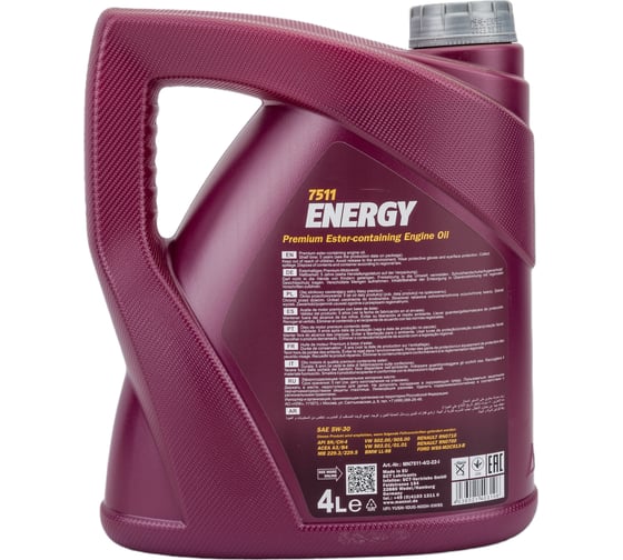 Синтетическое моторное масло MANNOL ENERGY 5W30, 4 л, 7017
