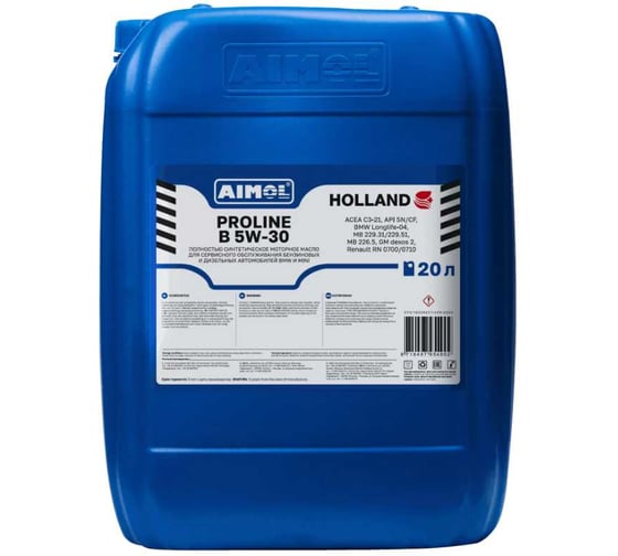 Синтетическое моторное масло AIMOL PROLINE B 5W-30 20 л 8719497954902 1