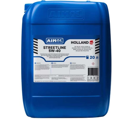 Синтетическое моторное масло AIMOL STREETLINE 5W-40 20 л 8719497955558 1