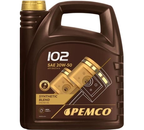Синтетическое моторное масло PEMCO 102 20W50 4 л PM0102-4-E