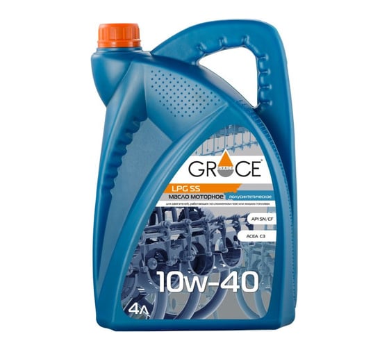 Масло для двигателей работающих на газе GRACE Lubricants LPG SS 10w-40 полусинтетическое 4л 4603728821610 1