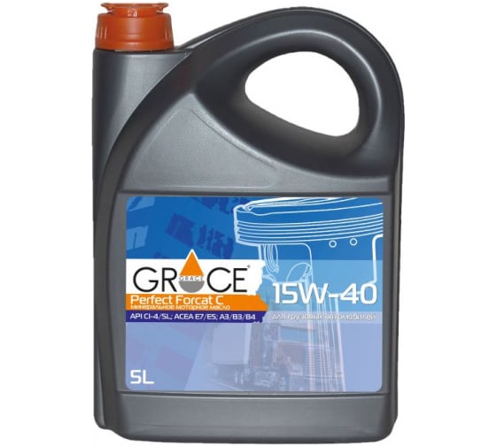 Масло для коммерческого транспорта GRACE Lubricants perfect Forcat C 15w-40 минеральное 5л 4603728821658