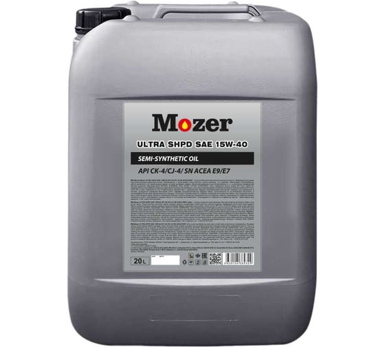 Моторное масло Mozer ULTRA SHPD SAE 15W-40 API CK-4/SN ACEA Е9/Е7, канистра 20л 4639329