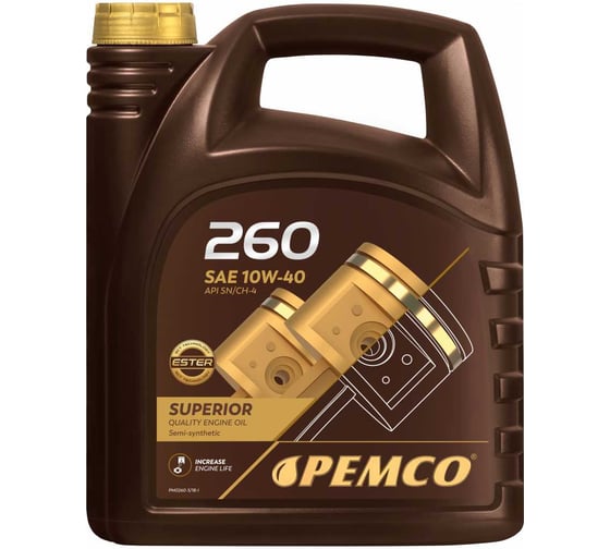 Полусинтетическое моторное масло Pemco 260 10W40 20 л, 10W-40 PM0260-20-E 1