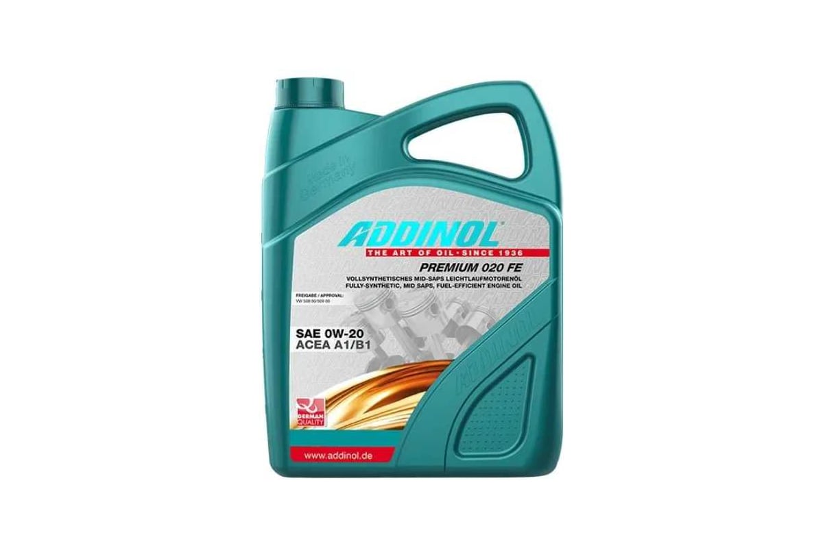 Моторное масло Addinol PREMIUM 020 FE синтетическое, 0W-20, 5л 72097281 ...