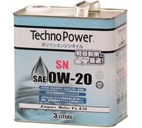 Моторное синтетическое масло Techno Power SN 0W20 3 литра TP-L3101
