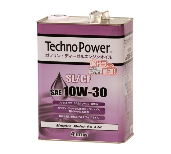Моторное масло Techno Power минеральное SL/CF, 10W30, 4 литра TP-L4301