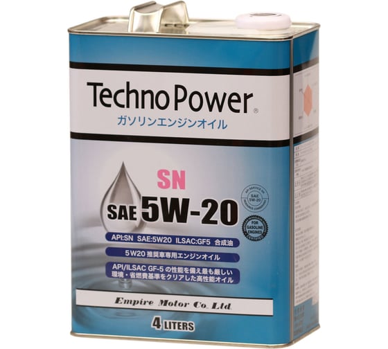 Моторное синтетическое масло Techno Power SN 5W20 4 литра TP-L4103