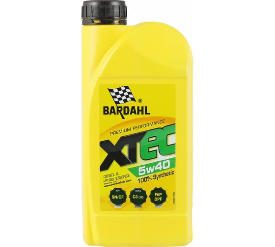 Моторное масло Bardahl XTEC 5W40, синтетическое, 1 л 36341