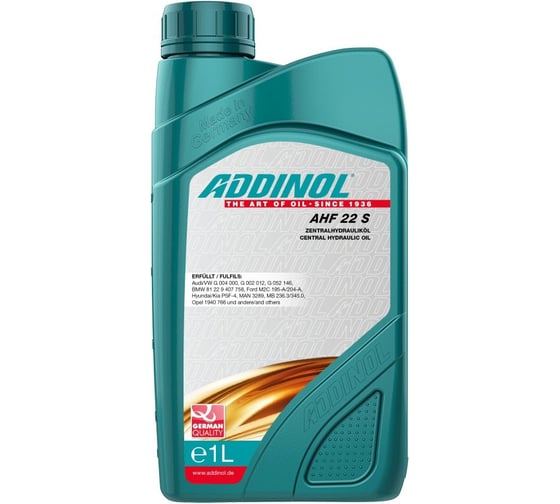 Трансмиссионное масло ADDINOL AHF 22 S синтетическое, 1 л 73503207 1