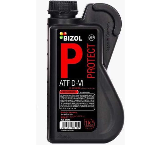 Синтетическое трансмиссионное масло для АКПП Bizol Protect ATF D-VI Synt (1л) 28310 1