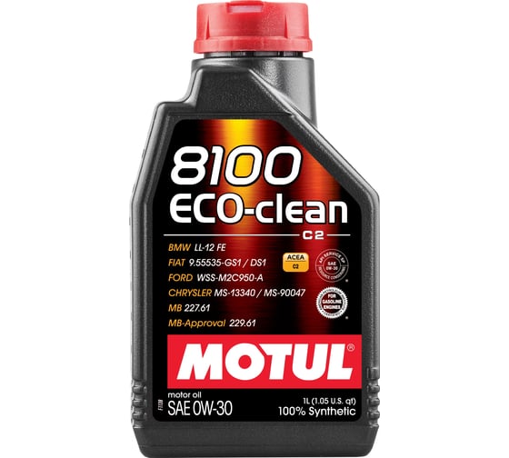 Моторное масло MOTUL 8100 ECO-CLEAN 0W30 1 л 113220 1